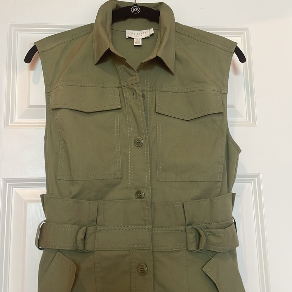 Great Ted Baker Midi Button Down Utility Dress. - image 2